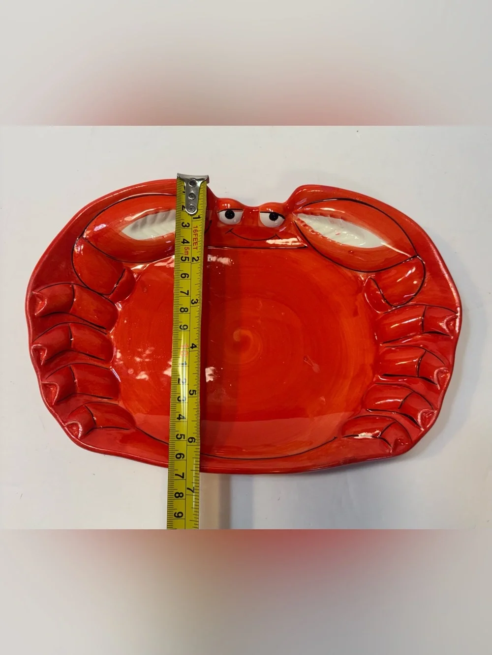 Red Ceramic Crab Serving Platter - Decorative Dinnerware